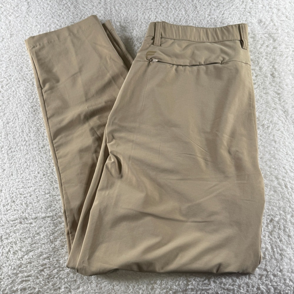 Fabletics The Don Pants Khaki Athletic Stretch Dress Medium 32x29 Tan Clean